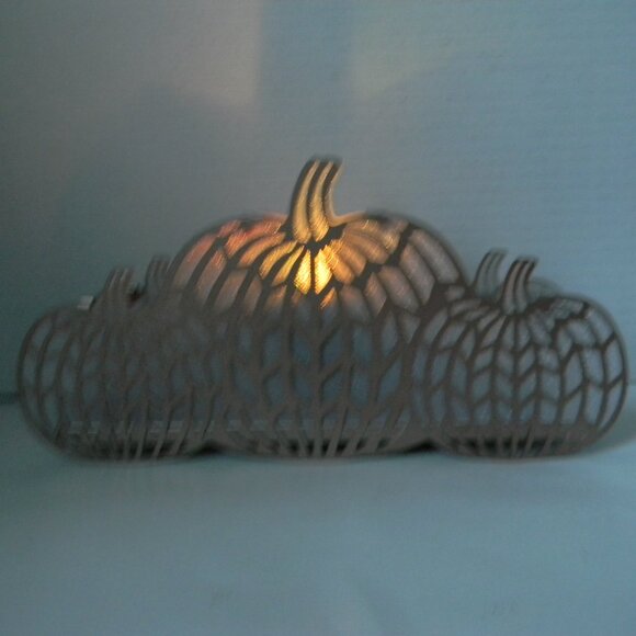 Yankee Candle Chevron Pumpkins Candle Holder and Shade Rose Gold Sparkle EUC - Picture 8 of 9